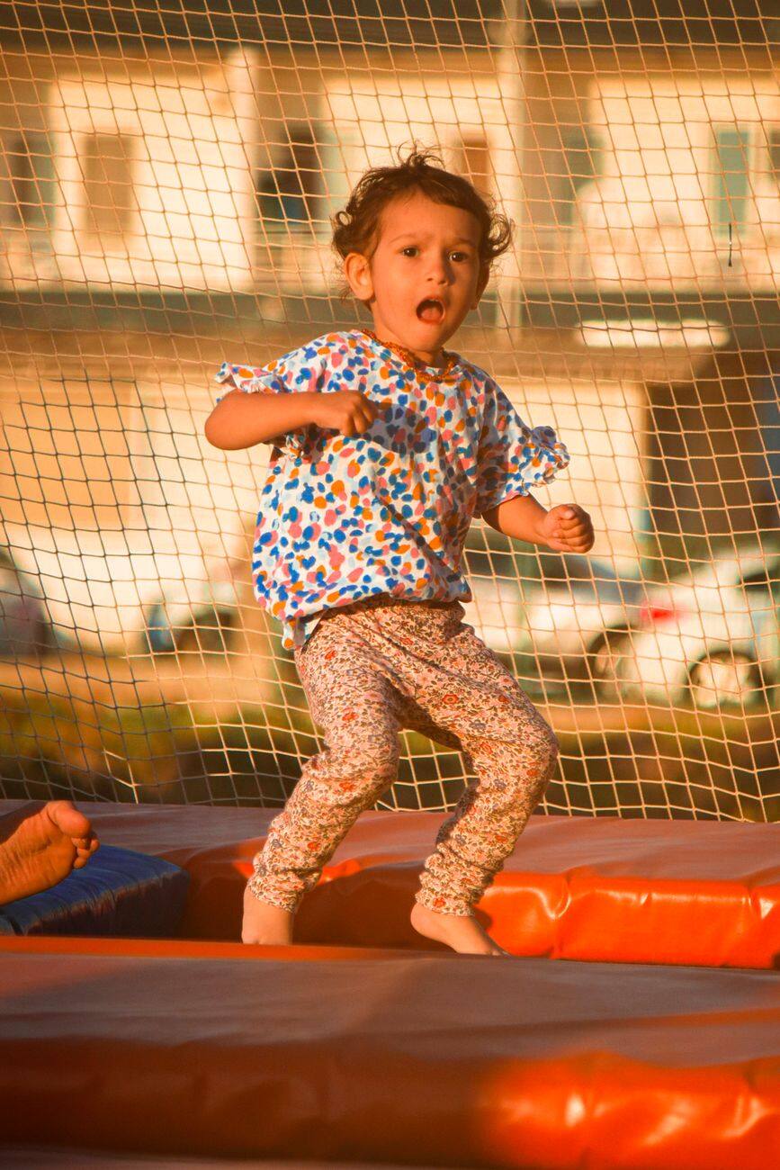 Trampoline jardin rond